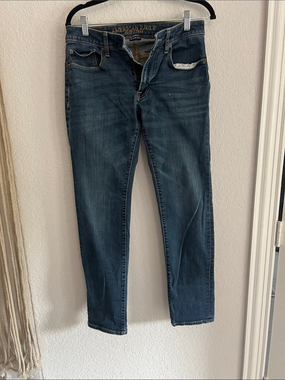 American Eagle Outfitters Men’s Slim Straight Jeans - Dark Blue Denim